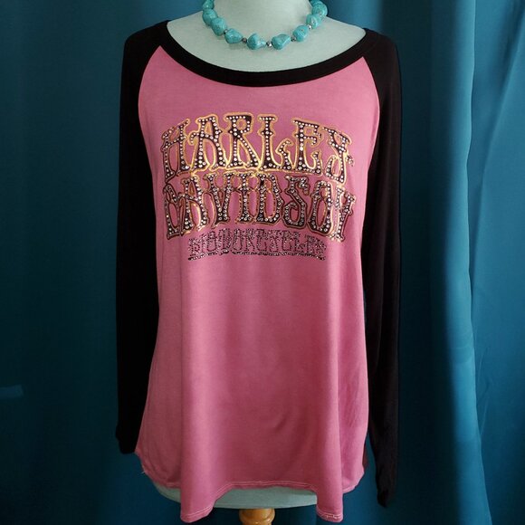 Harley-Davidson Motorcycle rhinestone Soft & Stretchy 1xl - Picture 2 of 8